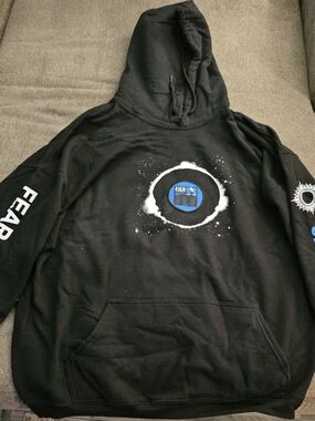JACK WHITE FEAR OF THE DAWN Black Graphic Pullover Hoodie with Center Emblem 2XL